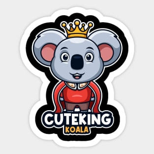 Creatives koala king cartoon Sticker